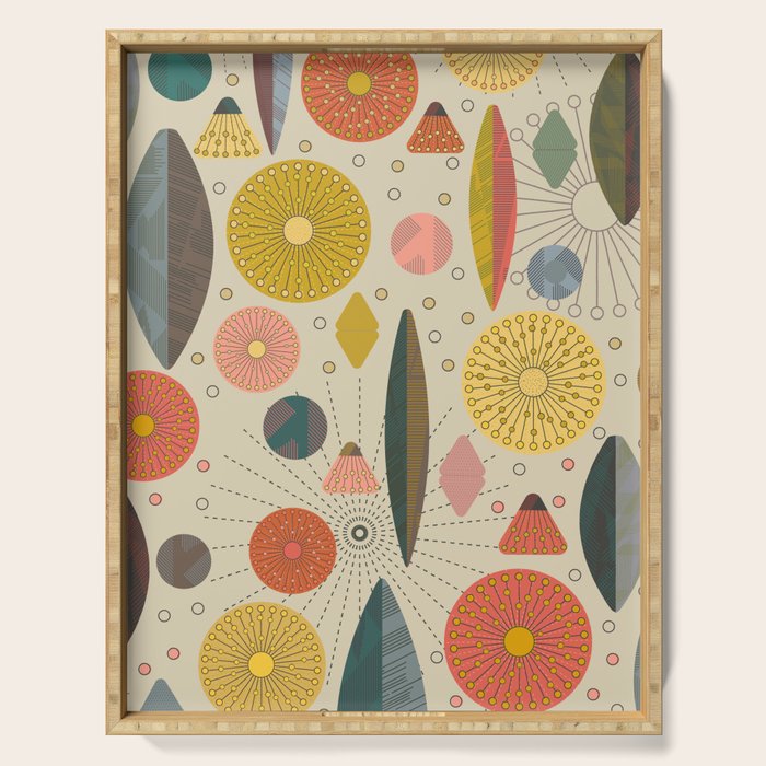 Mid Century Modern Eucalyptus with Retro Vibes Serving Tray Gallery Image 1