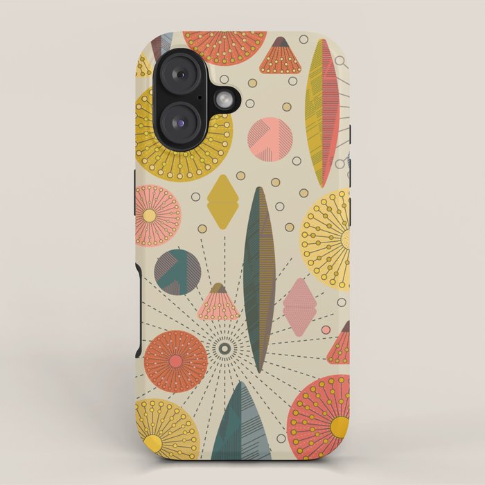 Mid Century Modern Eucalyptus with Retro Vibes iPhone Case Gallery Image 1
