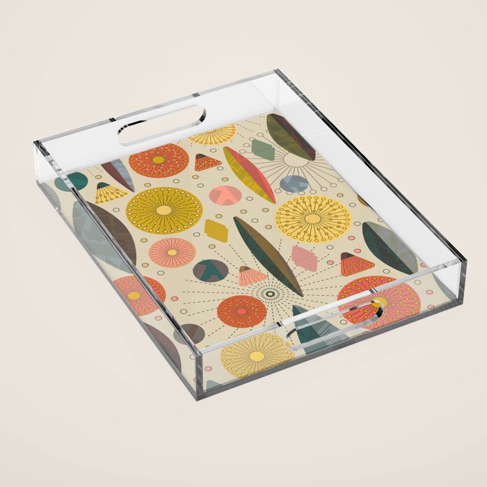 Mid Century Modern Eucalyptus with Retro Vibes Acrylic Tray Gallery Image 1
