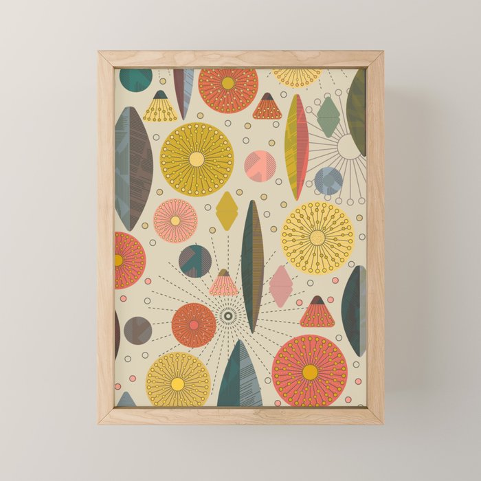 Mid Century Modern Eucalyptus with Retro Vibes Mini Art Print Gallery Image 1