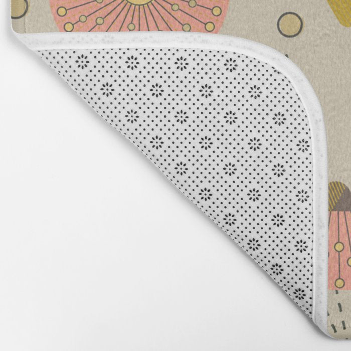 Mid Century Modern Eucalyptus with Retro Vibes Bath Mat Gallery Image 2