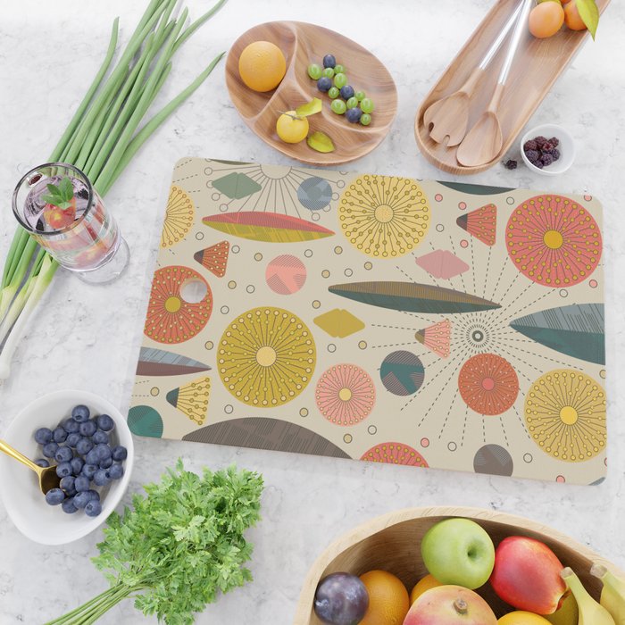 Mid Century Modern Eucalyptus with Retro Vibes Cutting Board Gallery Image 2