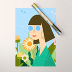 Girl with plants Wrapping Paper Gallery Image 1