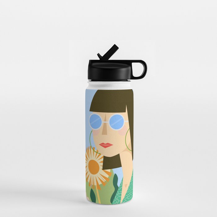 Girl with plants Water Bottle Gallery Image 1