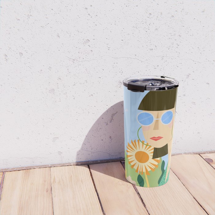 Girl with plants Travel Mug Gallery Image 4