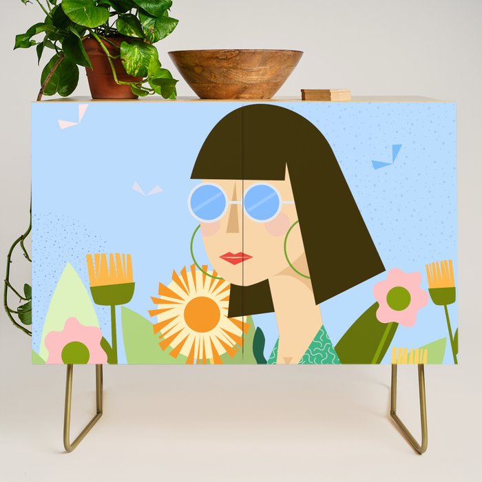 Girl with plants Credenza Gallery Image 1
