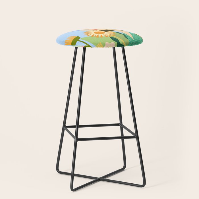 Girl with plants Stool Gallery Image 1