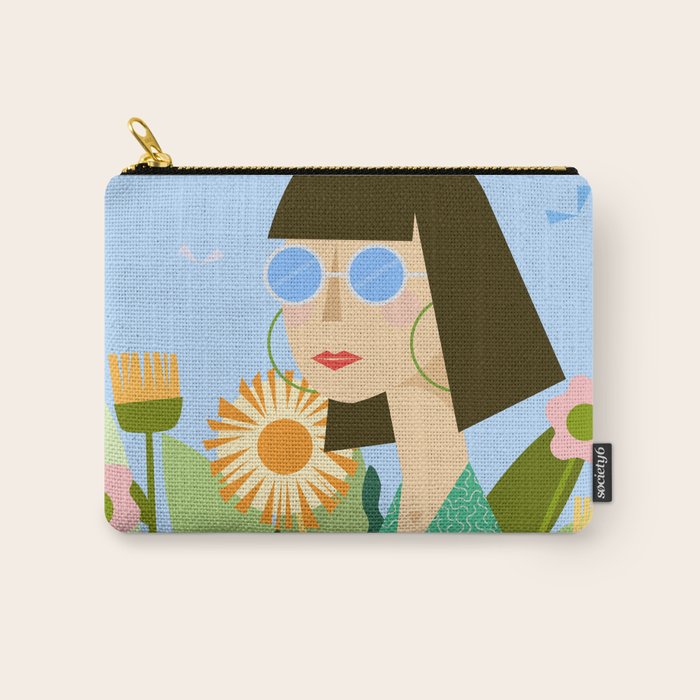 Girl with plants Carry All Pouch Gallery Image 1