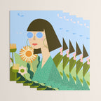 Girl with plants Wrapping Paper Gallery Image 3