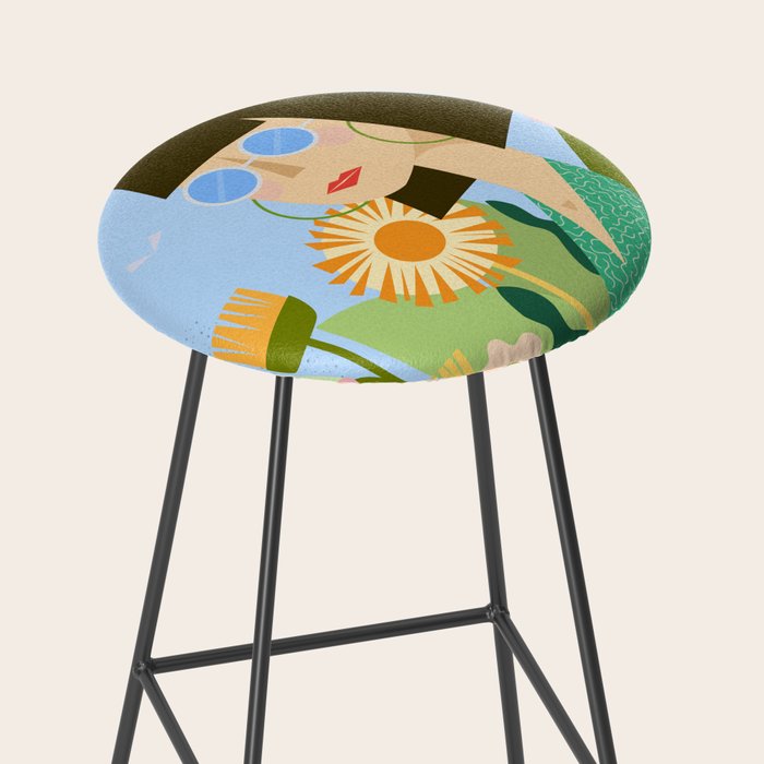 Girl with plants Stool Gallery Image 2