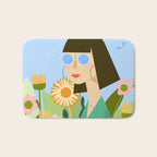 Girl with plants Bath Mat Gallery Image 1