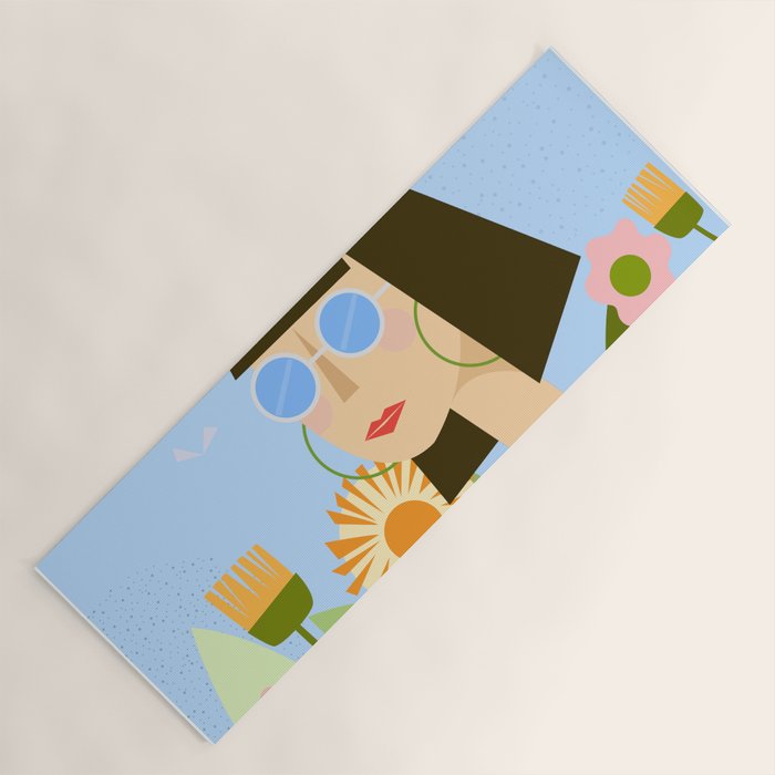 Girl with plants Yoga Mat Gallery Image 1