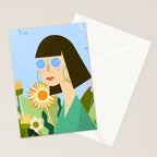 Girl with plants Stationery Card Gallery Image 2