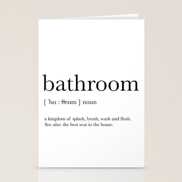 Bathroom definition Stationery Card Gallery Image 1