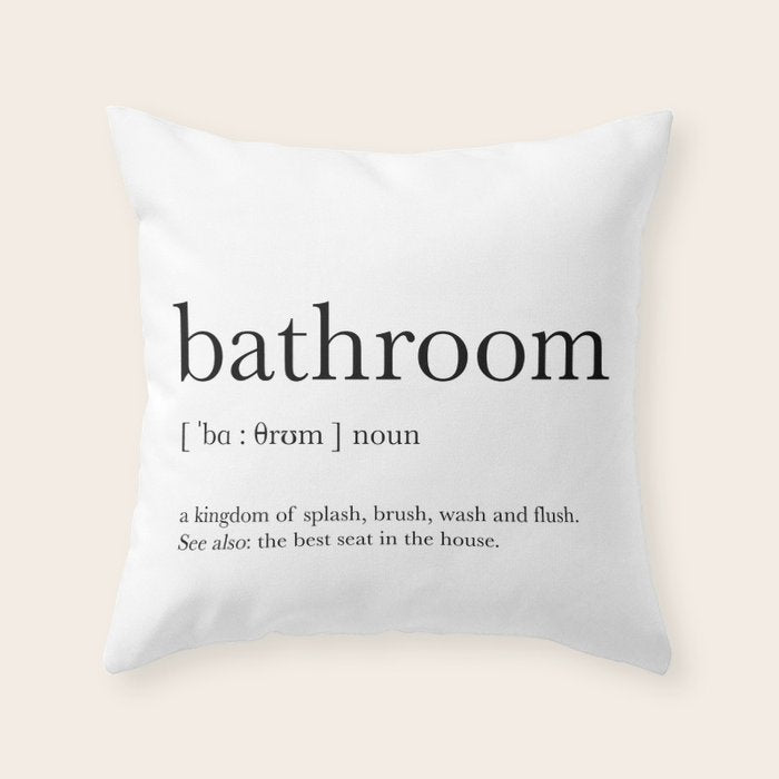 Bathroom definition Throw Pillow Gallery Image 1