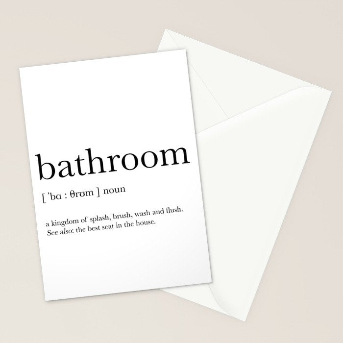 Bathroom definition Stationery Card Gallery Image 2