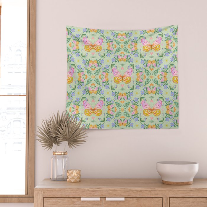 Magical butterflies garden Wall Tapestry Gallery Image 2
