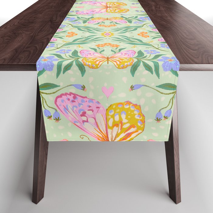 Magical butterflies garden Table Runner Gallery Image 1