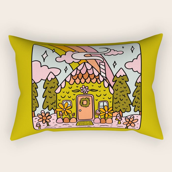 Virgo Gingerbread House Rectangular Pillow Gallery Image 2