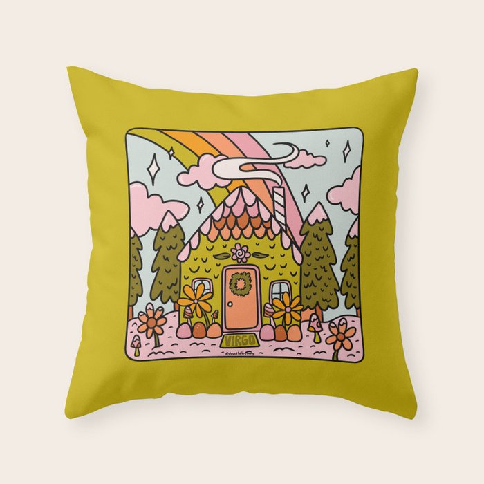 Virgo Gingerbread House Throw Pillow Gallery Image 6