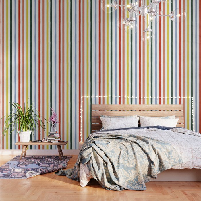 Classic Summer Watercolor Stripes Wallpaper Gallery Image 3