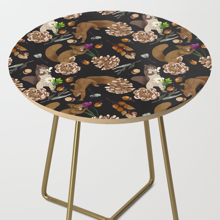 Squirrel flowering dark meadow Side Table Gallery Image 2