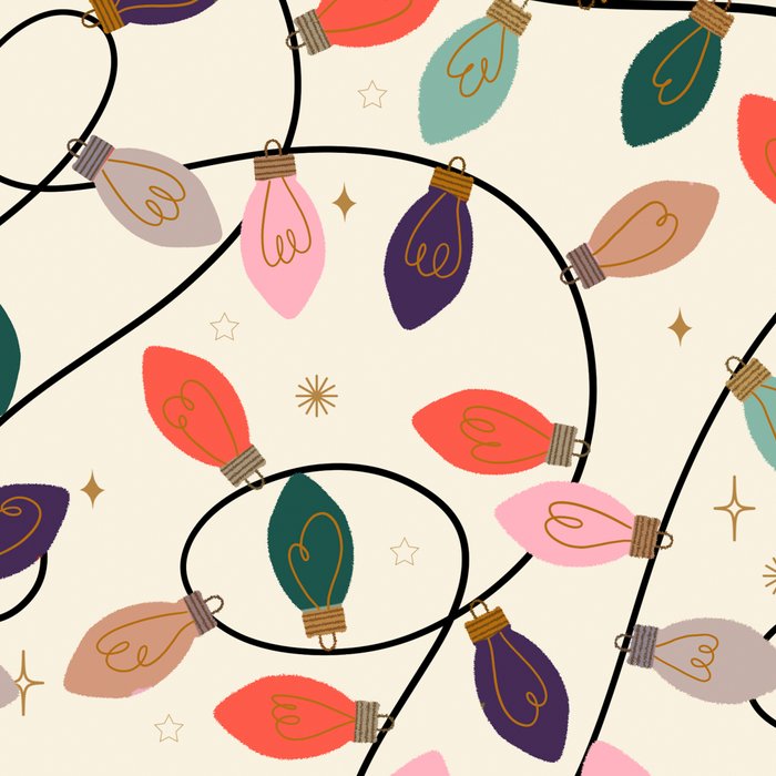 Whimsical Festive String Lights Seamless Pattern Coffee Mug Gallery Image 2