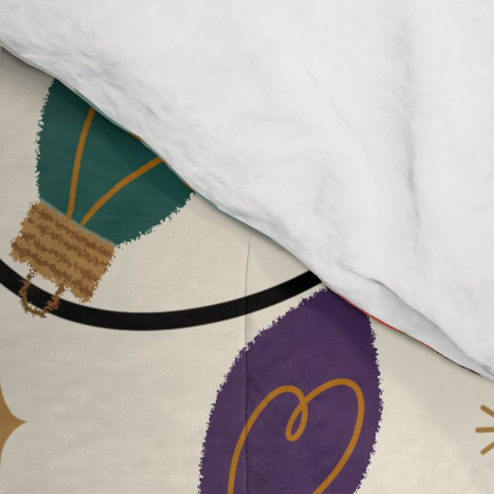 Whimsical Festive String Lights Seamless Pattern Comforter Gallery Image 4