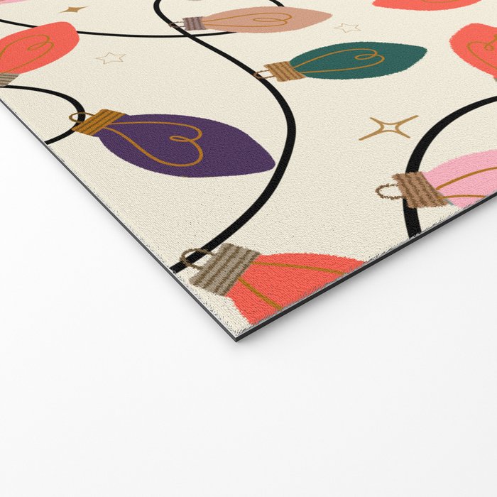 Whimsical Festive String Lights Seamless Pattern Welcome Mat Gallery Image 2
