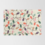 Whimsical Festive String Lights Seamless Pattern Rug Gallery Image 2