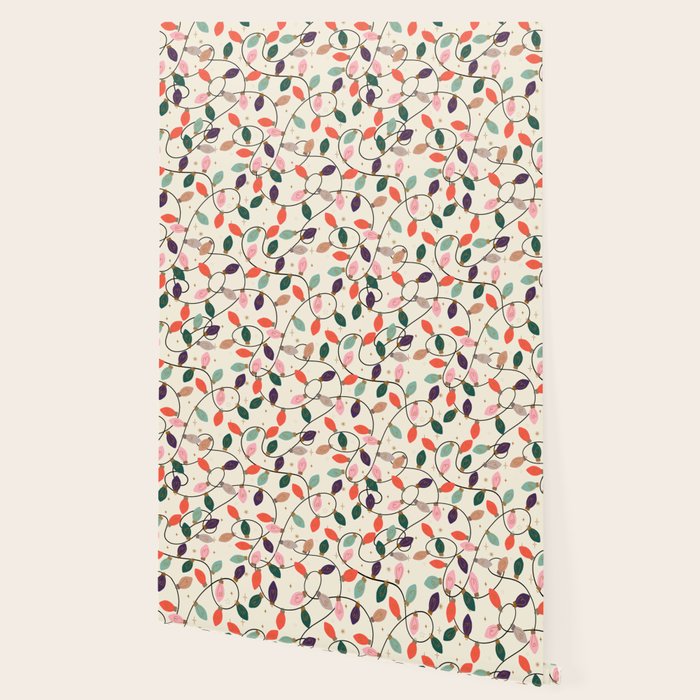Whimsical Festive String Lights Seamless Pattern Wallpaper Gallery Image 2