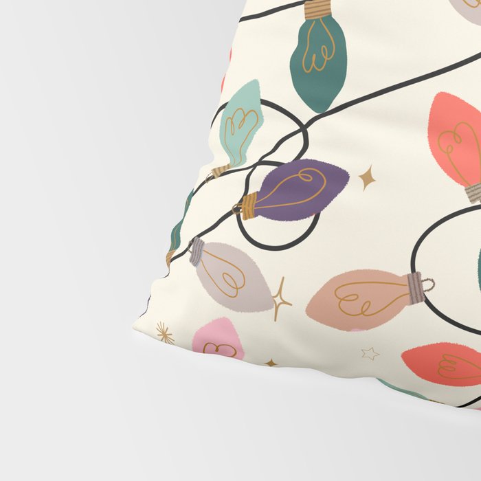 Whimsical Festive String Lights Seamless Pattern Pillow Sham Gallery Image 4