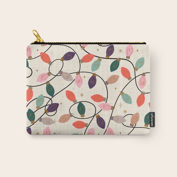 Whimsical Festive String Lights Seamless Pattern Carry All Pouch Gallery Image 1