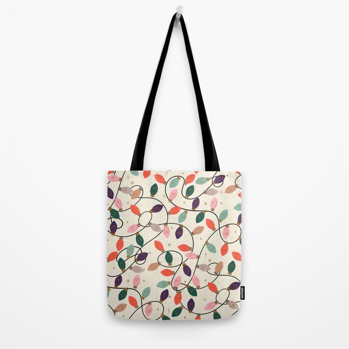 Whimsical Festive String Lights Seamless Pattern Tote Bag Gallery Image 2