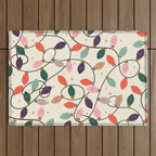 Whimsical Festive String Lights Seamless Pattern Outdoor Rug Gallery Image 1