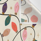 Whimsical Festive String Lights Seamless Pattern Wall Tapestry Gallery Image 3