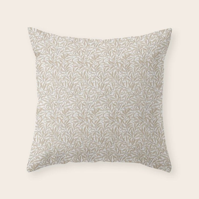 William Morris Pure Willow Bough Wheat Pattern Throw Pillow Gallery Image 1