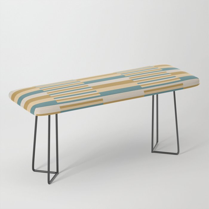 Mixed Stripes Pattern XVII Retro Nautical Bench Gallery Image 1