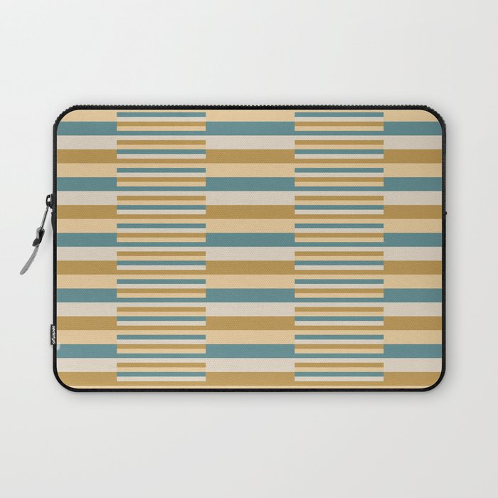 Mixed Stripes Pattern XVII Retro Nautical Laptop Sleeve Gallery Image 1