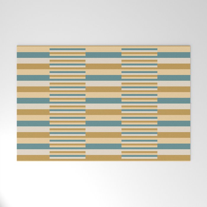 Mixed Stripes Pattern XVII Retro Nautical Welcome Mat Gallery Image 1