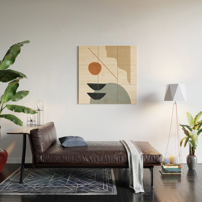 Abstract Minimal Shapes 29 Wood Wall Art Gallery Image 2