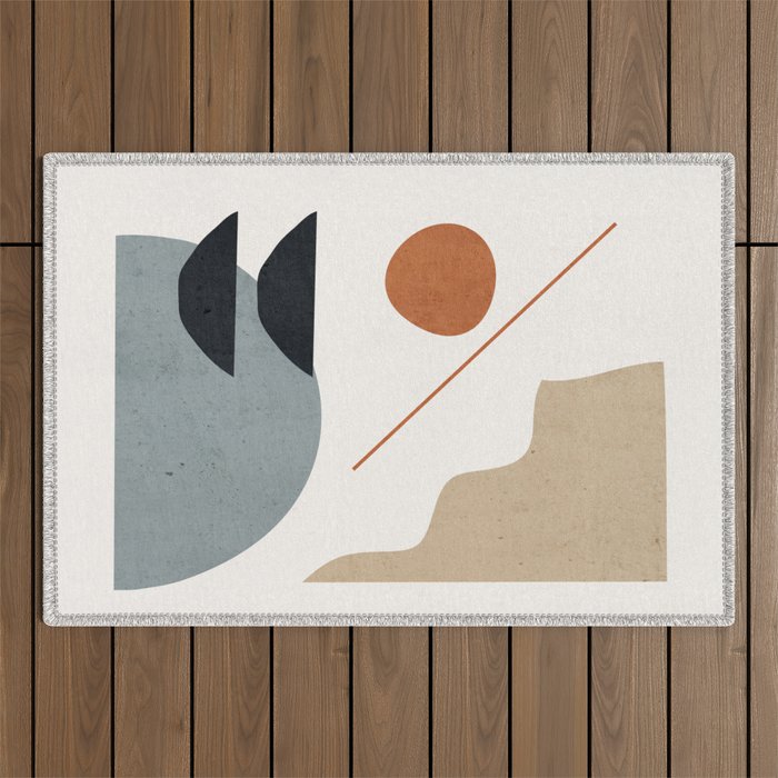 Abstract Minimal Shapes 29 Outdoor Rug Gallery Image 1