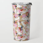 Bunnies & Blooms - Coral & Pink Travel Mug Gallery Image 2