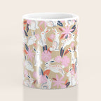 Bunnies & Blooms - Coral & Pink Coffee Mug Gallery Image 4