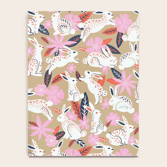 Bunnies & Blooms - Coral & Pink Notebook Gallery Image 4