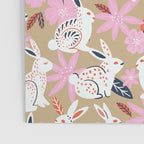 Bunnies & Blooms - Coral & Pink Poster Gallery Image 3
