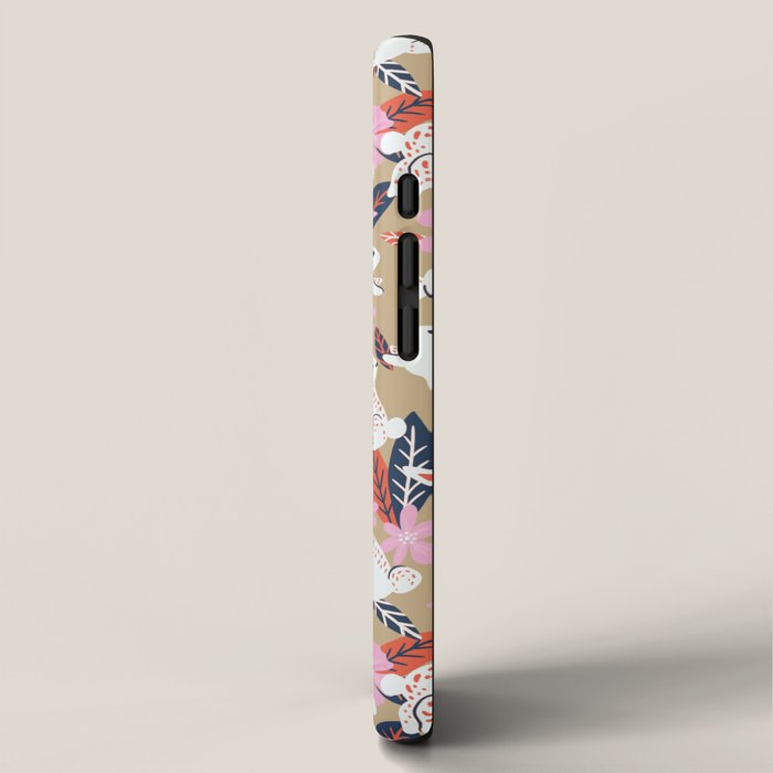 Bunnies & Blooms - Coral & Pink iPhone Case Gallery Image 2