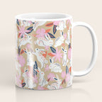 Bunnies & Blooms - Coral & Pink Coffee Mug Gallery Image 1