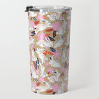 Bunnies & Blooms - Coral & Pink Travel Mug Gallery Image 3