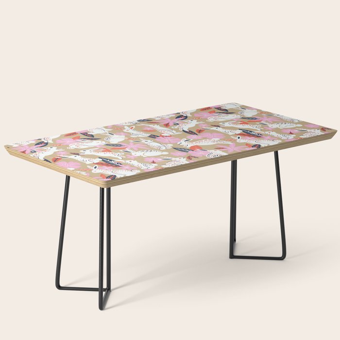 Bunnies & Blooms - Coral & Pink Coffee Table Gallery Image 1